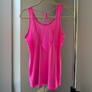 Beyond Yoga Bright Pink Strappy Back Tank Top